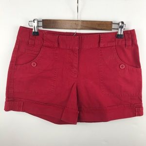 Ann Taylor LOFT Red Cargo Button Shorts, Size 2
